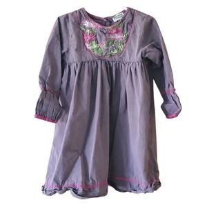 Sophie Catalou Itelier Girls size 4 Dusty‎ Purple Embroidered Long Sleeve Dress